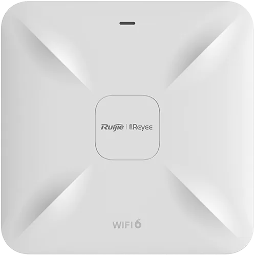 A white square-shaped WiFi access point, designed to be mounted indoors in the ceiling