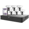 Uniview security camera kit with an eight channel NVR, six cameras, and a 2TB hard drive