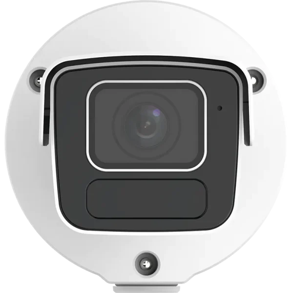 A security camera looking directly at the viewer with a square shaped lens face