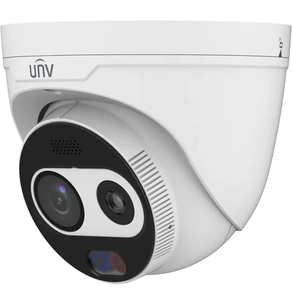 A Uniview turret camera with thermal and visible light sensors, front right