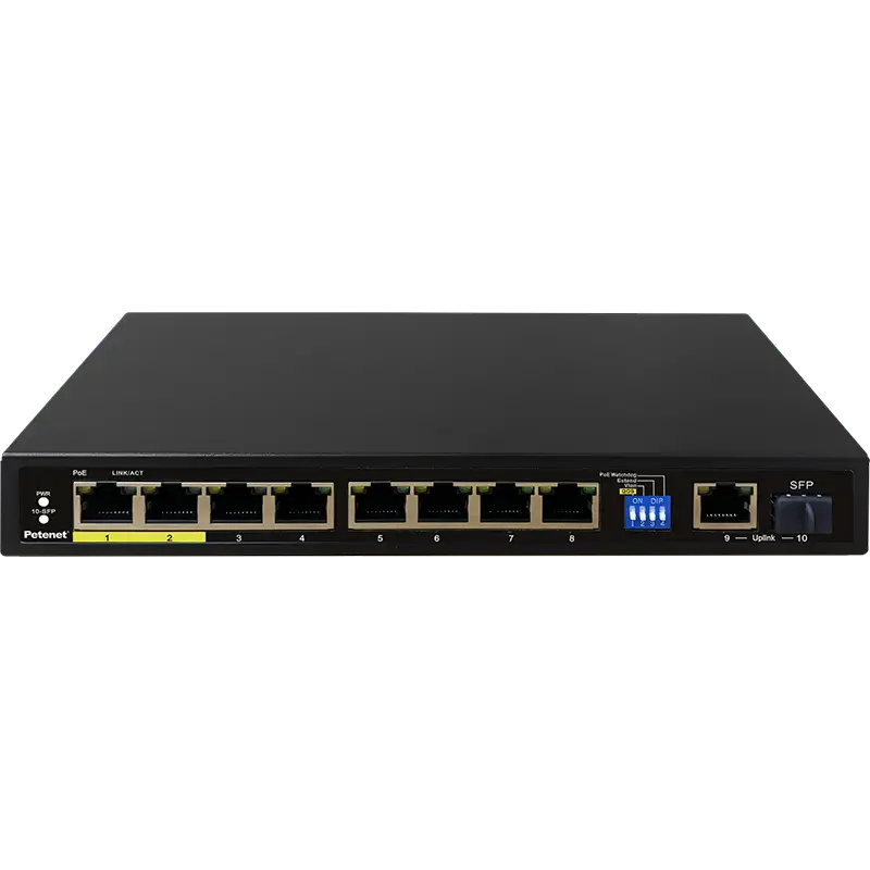  8-port Gigabit PoE+ Switch and 120W power adaptor